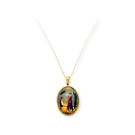 necklace steel silver rain dancing1